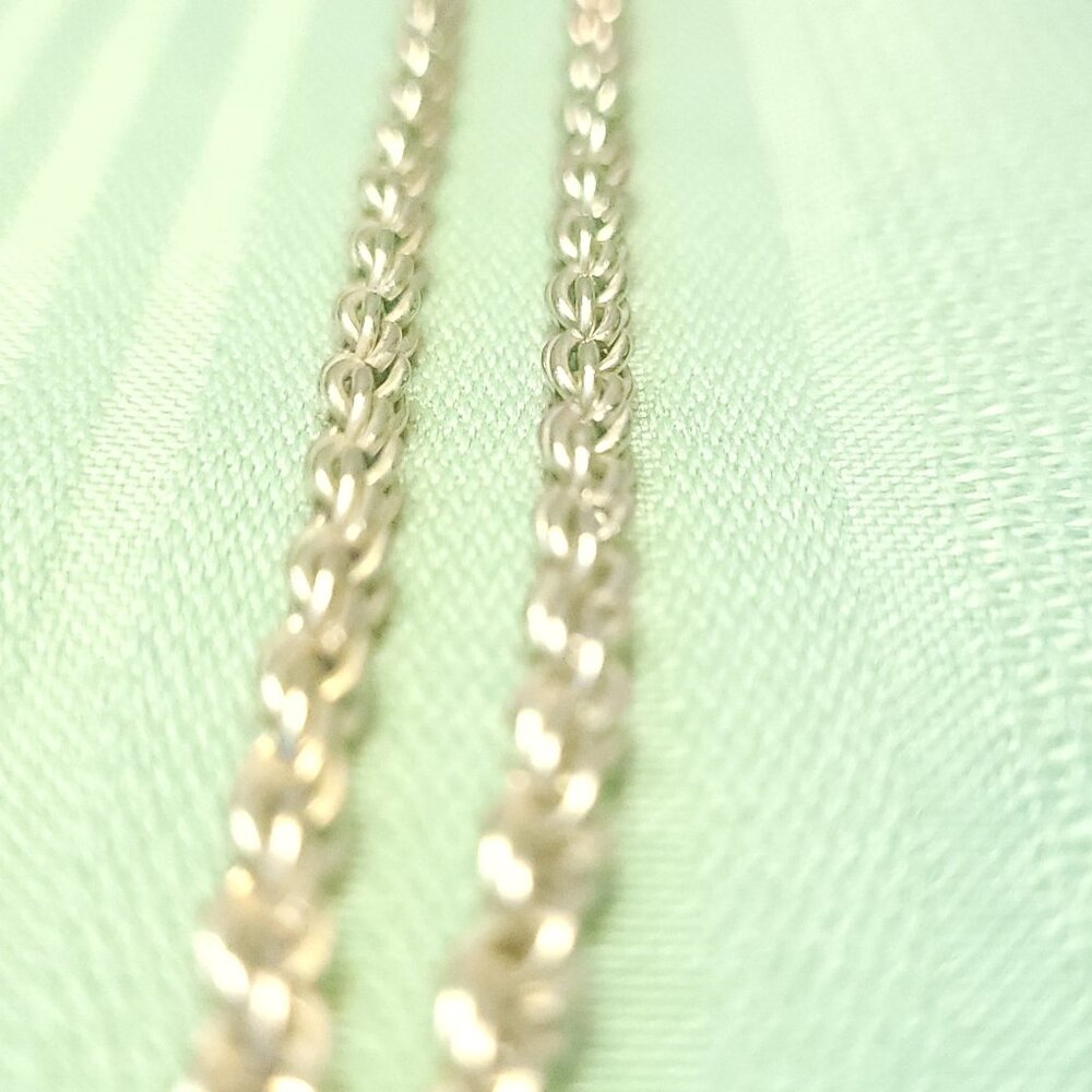 24" Silver Tone Diamond-Cut Rope Chain Necklace 4mm Unisex Retro 90s